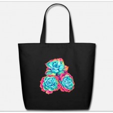 Rainbow Roses Black Eco-Friendly Tote Bag